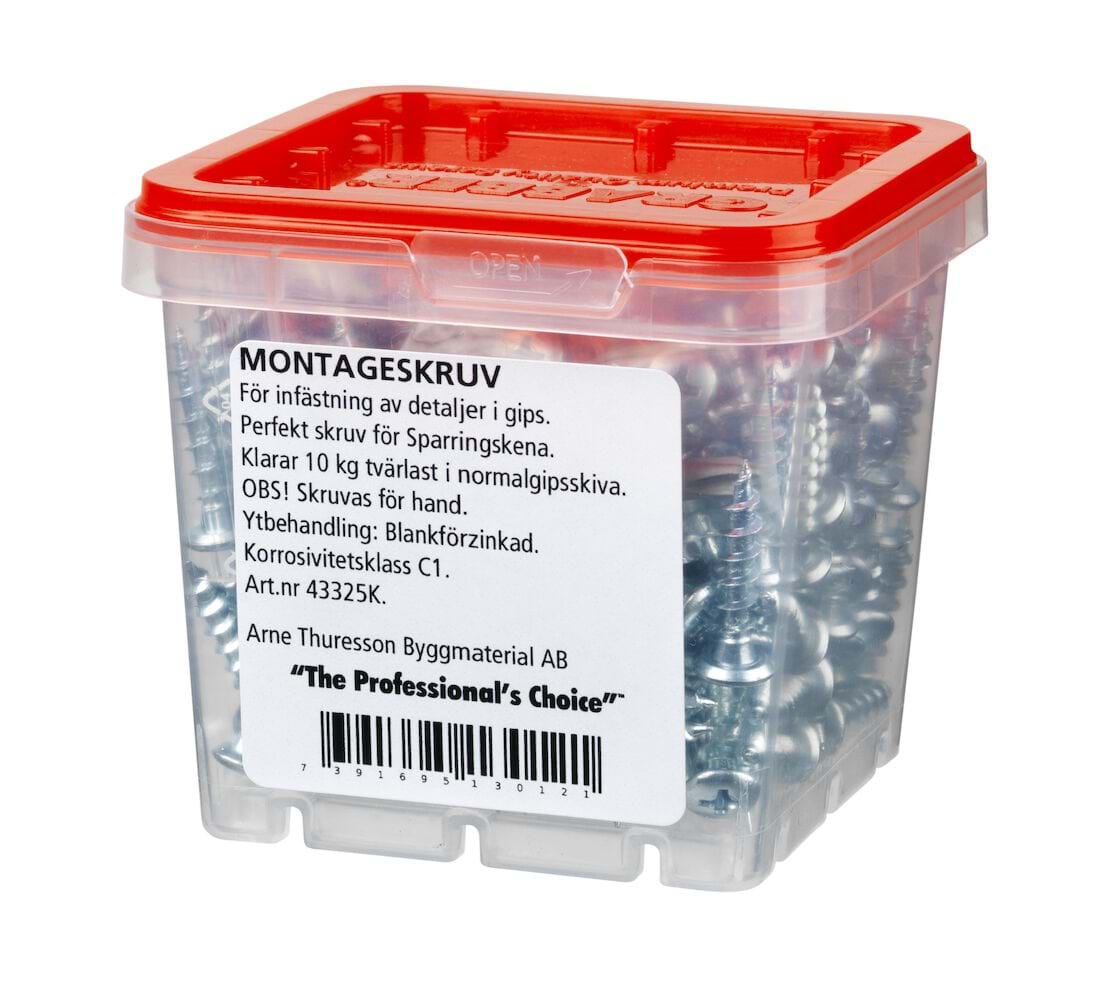 Grabber 43325K 4,8x25 250-pack Montageskruv för detaljer i gips - Inomhus