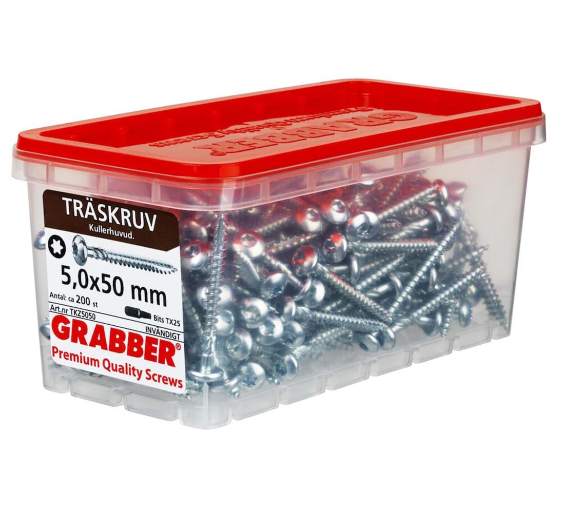 Grabber Träskruv Kullrig TKZ 4,5-5 mm Inomhusskruv