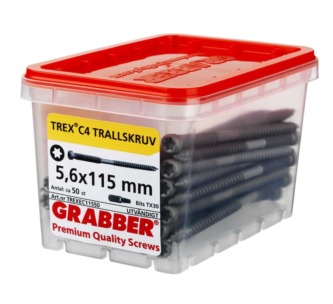 Grabber TREX 5,6x115mm 50-pack Trallskruv utvändig - Utomhusskruv