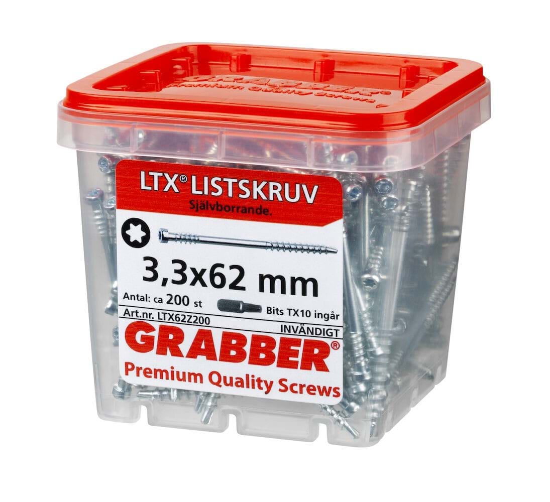 Grabber LTX Självborrande listskruv Zink - Inomhusskruv