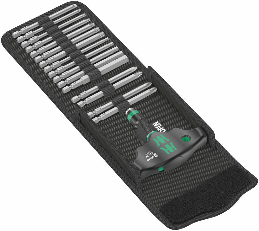 Wera Kraftform Kompakt 400 RA Set 1, 17 pieces T-Handtag spärr bitsfäste