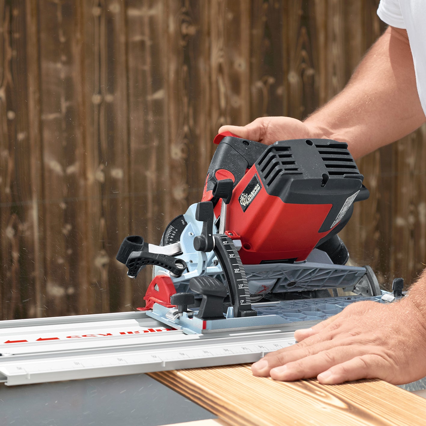 Mafell Cirkelsåg med skena KSS 50 18M bl Pure i T-MAX - 91D702 18 V Naken