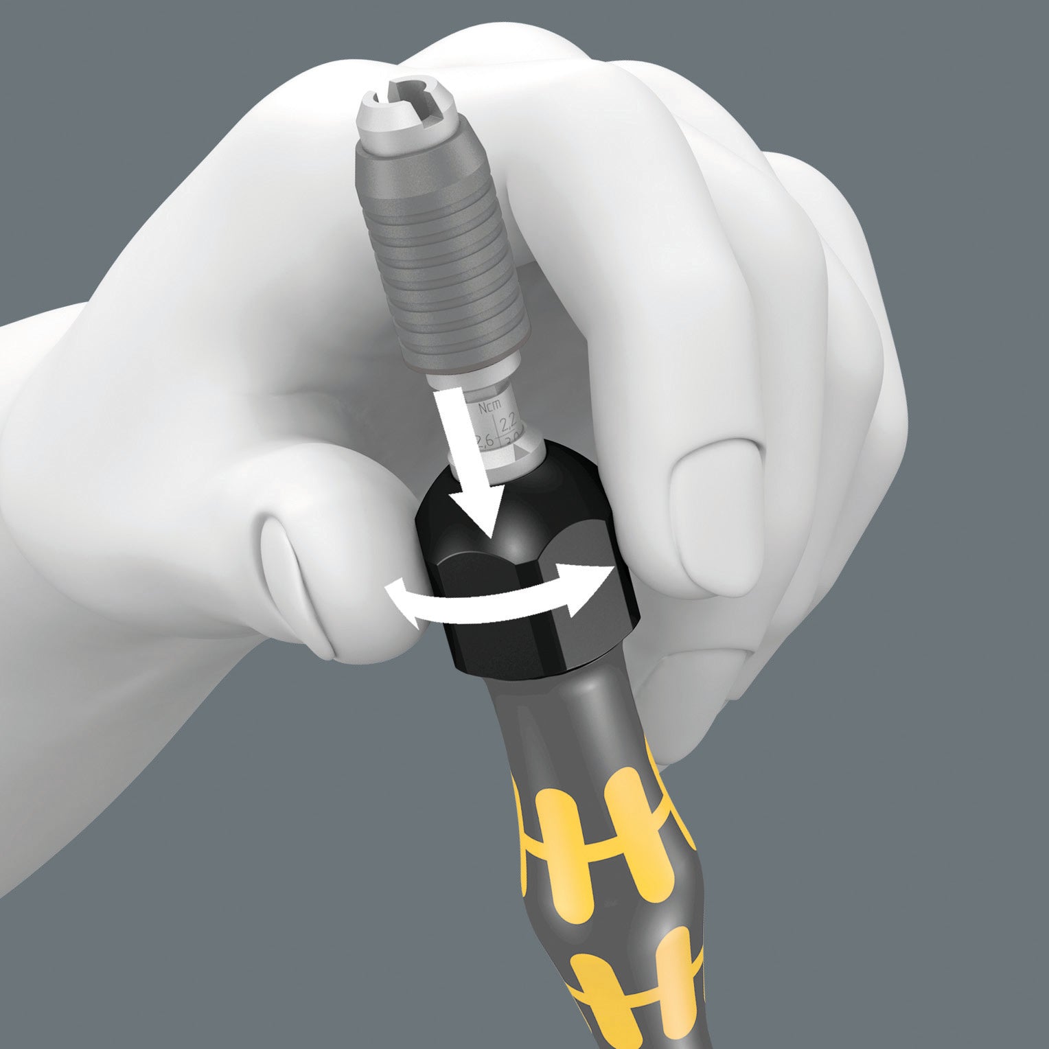 Wera 1430 Kraftform Micro ESD inställbar momentskruvmejsel (0,02–0,11 Nm) med snabbfäste