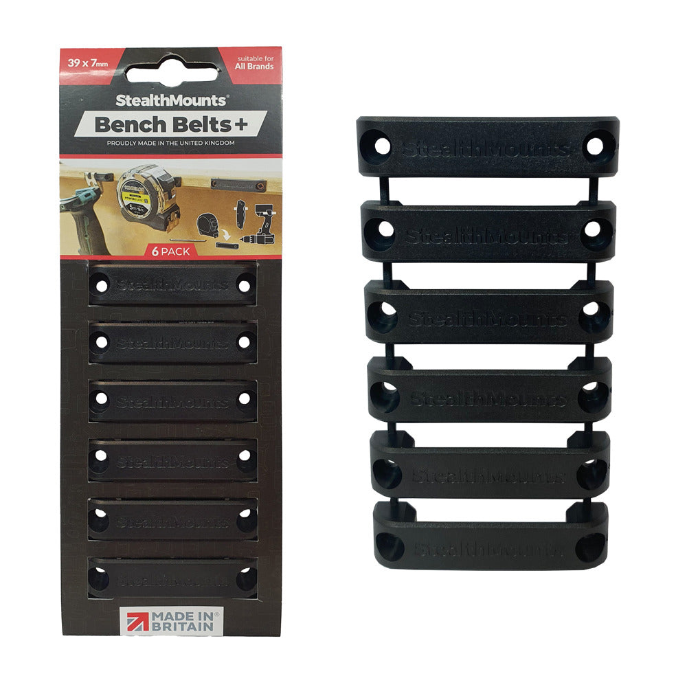 StealthMounts Bench Belt+ 39x7mm 6 Pack Black