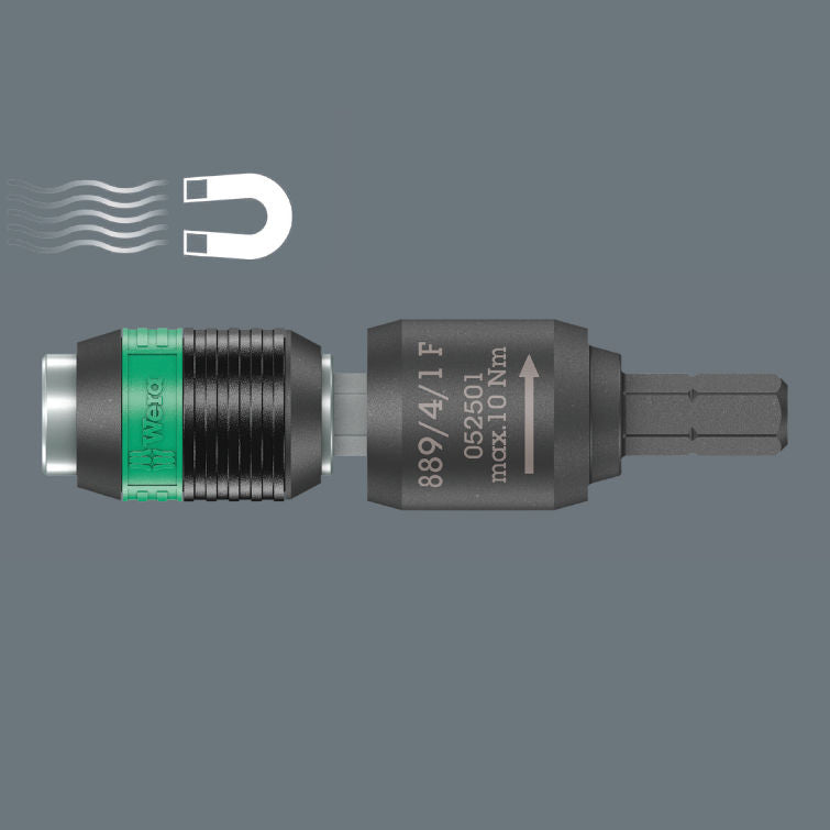 Wera 889/4/1 F Rapidaptor frihjuls-bitshållare för momentskruvmejsel med pistolgrepp