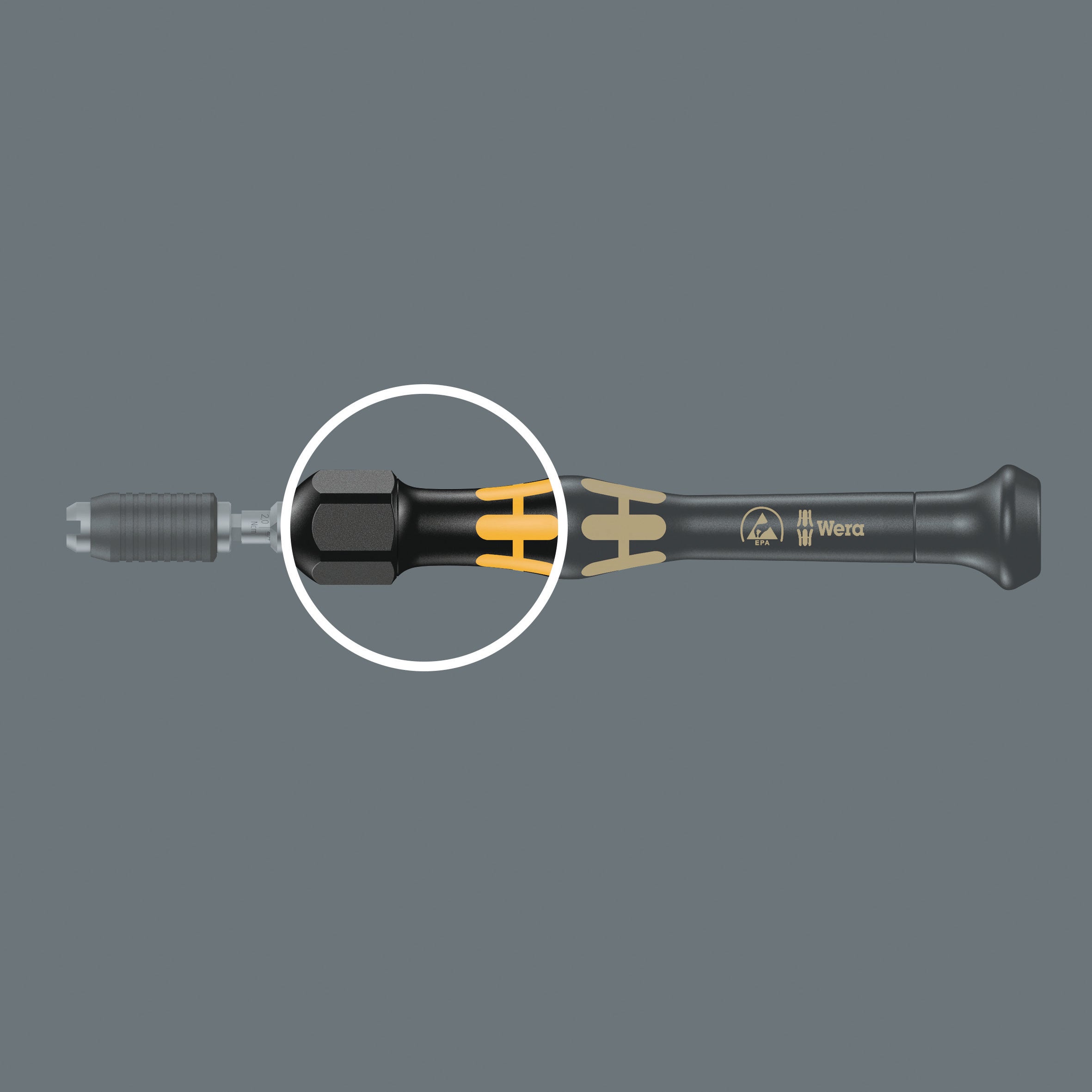 Wera 1430 Kraftform Micro ESD inställbar momentskruvmejsel (0,02–0,11 Nm) med snabbfäste