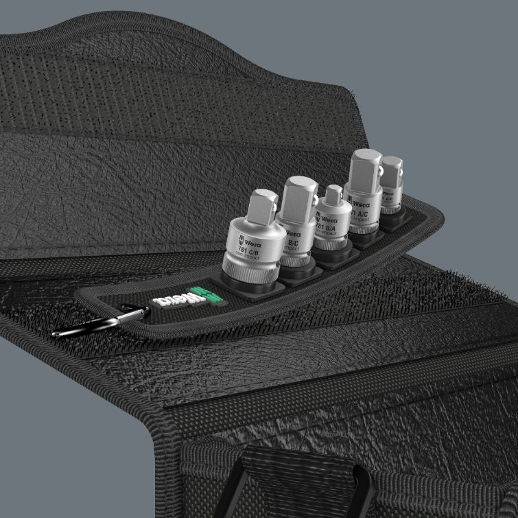 Wera 781/5 hylsadaptersats 1, 6 delar Hylsadapters 1/4" 3/8" 1/2"