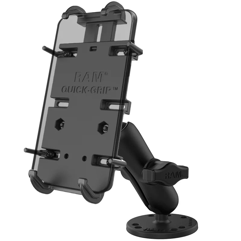 RAM Mount Quick-Grip XL-fjäderbelastad telefonhållare med fastmonterad bas RAM-B-138-PD4U