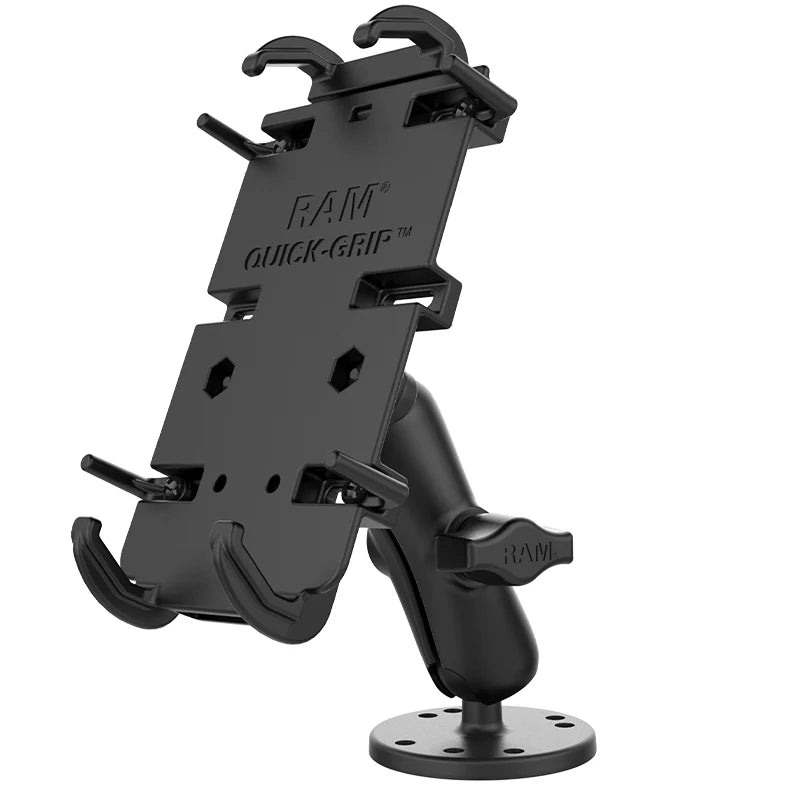 RAM Mount Quick-Grip XL-fjäderbelastad telefonhållare med fastmonterad bas RAM-B-138-PD4U