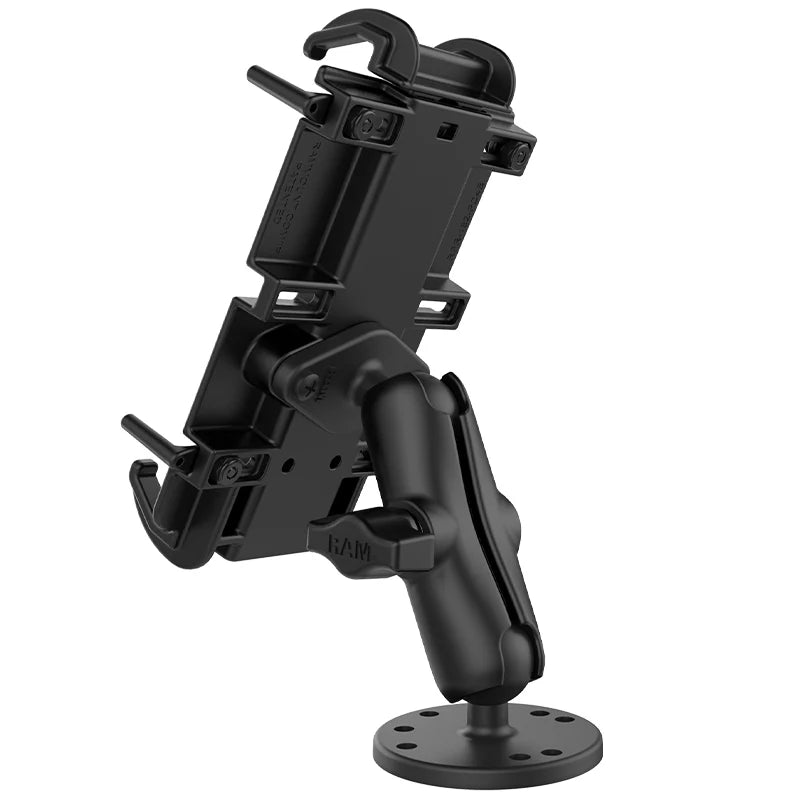 RAM Mount Quick-Grip XL-fjäderbelastad telefonhållare med fastmonterad bas RAM-B-138-PD4U