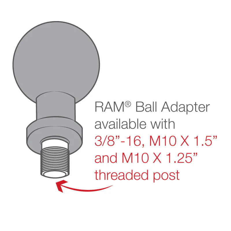 RAM Ball Adapter with M10 X 1.25 Threaded Post RAM-B-349U