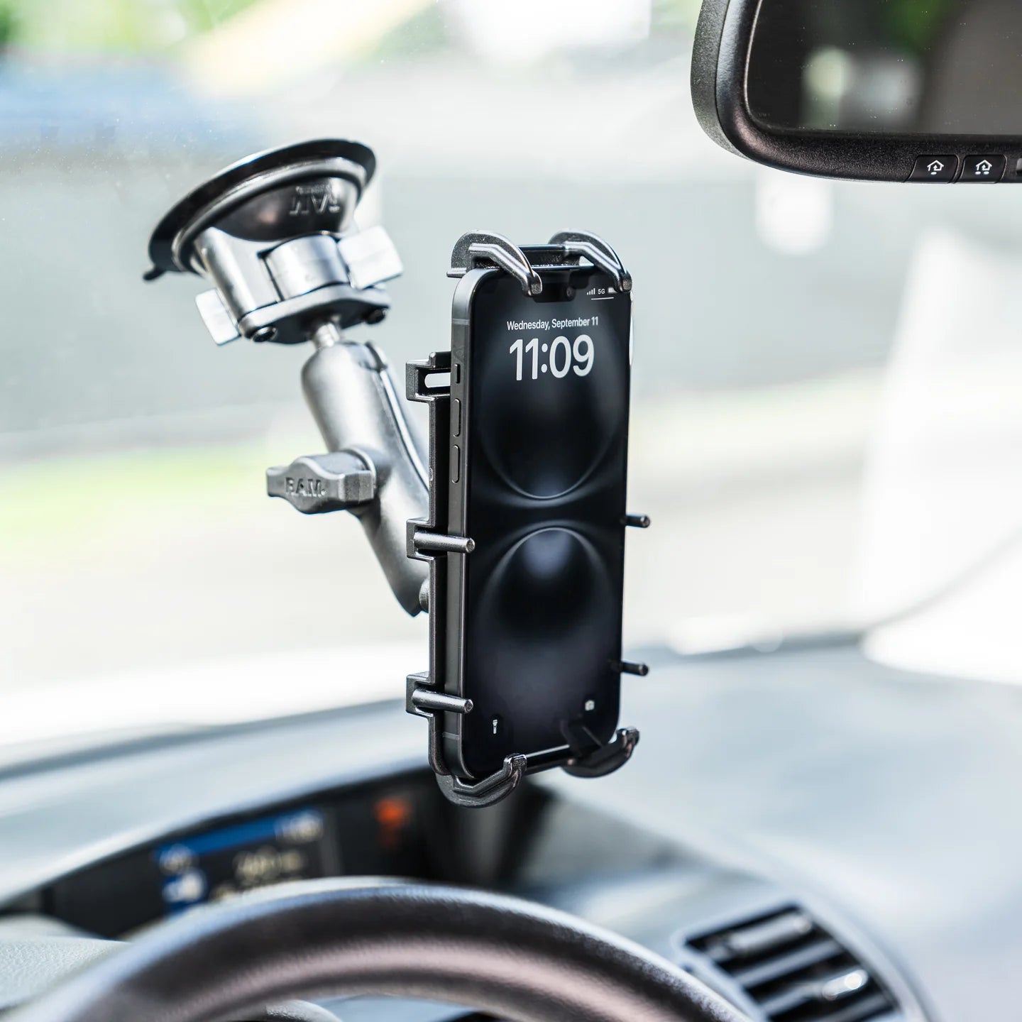 RAM Mount Quick-Grip XL-telefonhållare med RAM Twist-Lock sugkoppsfäste RAM-B-166-PD4