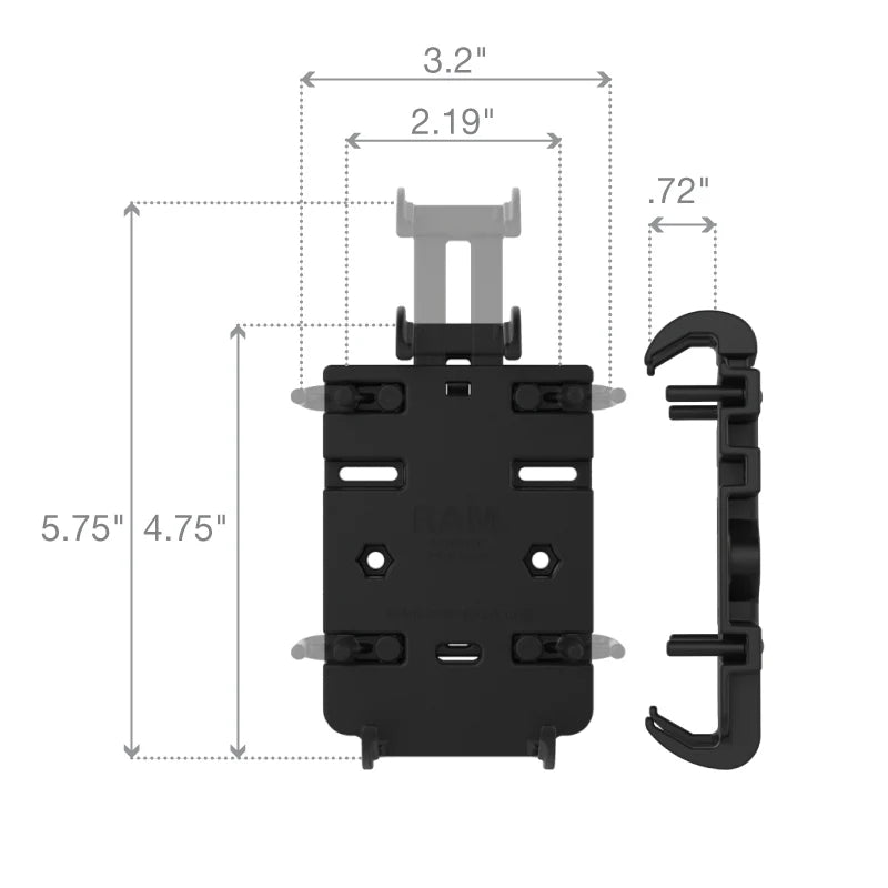 RAM Mount Quick-Grip telefonhållare med sugkoppsfäste RAM-B-166-PD3