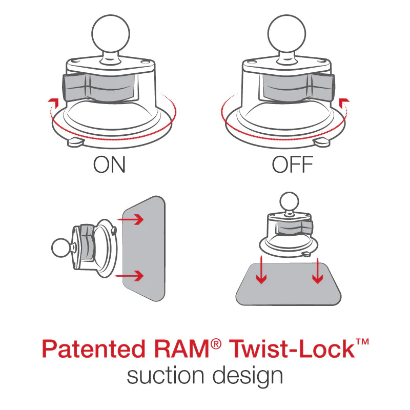 RAM Mount Quick-Grip telefonhållare med sugkoppsfäste RAM-B-166-PD3