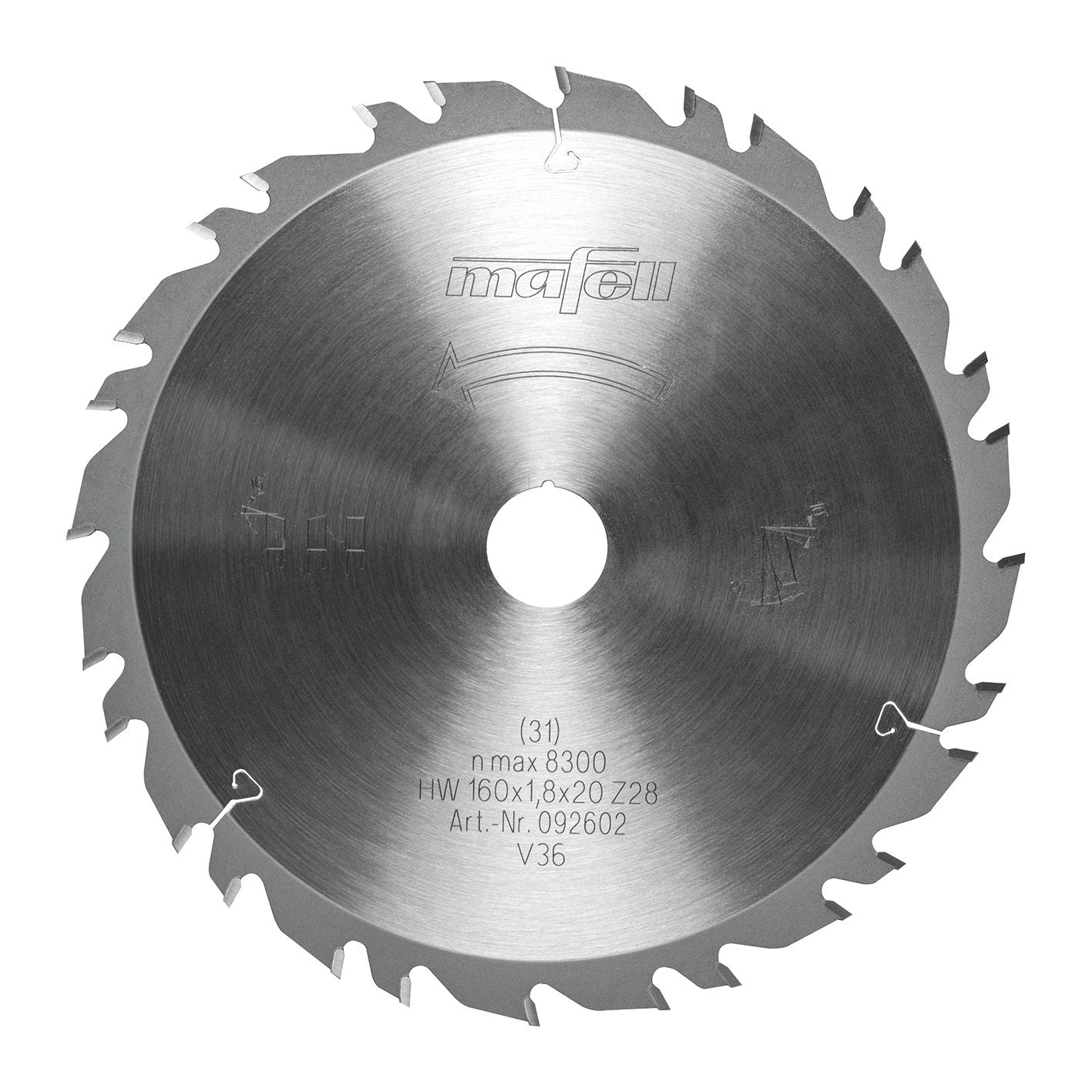 Mafell Sågklinga KSB-WU160 GT, HW, 160 x 1,8 x 20 mm, Z28-4, 3WZ/FZ, Wood Universal