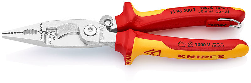 KNIPEX Elinstallationstång VDE med fästögla 13 96 200T