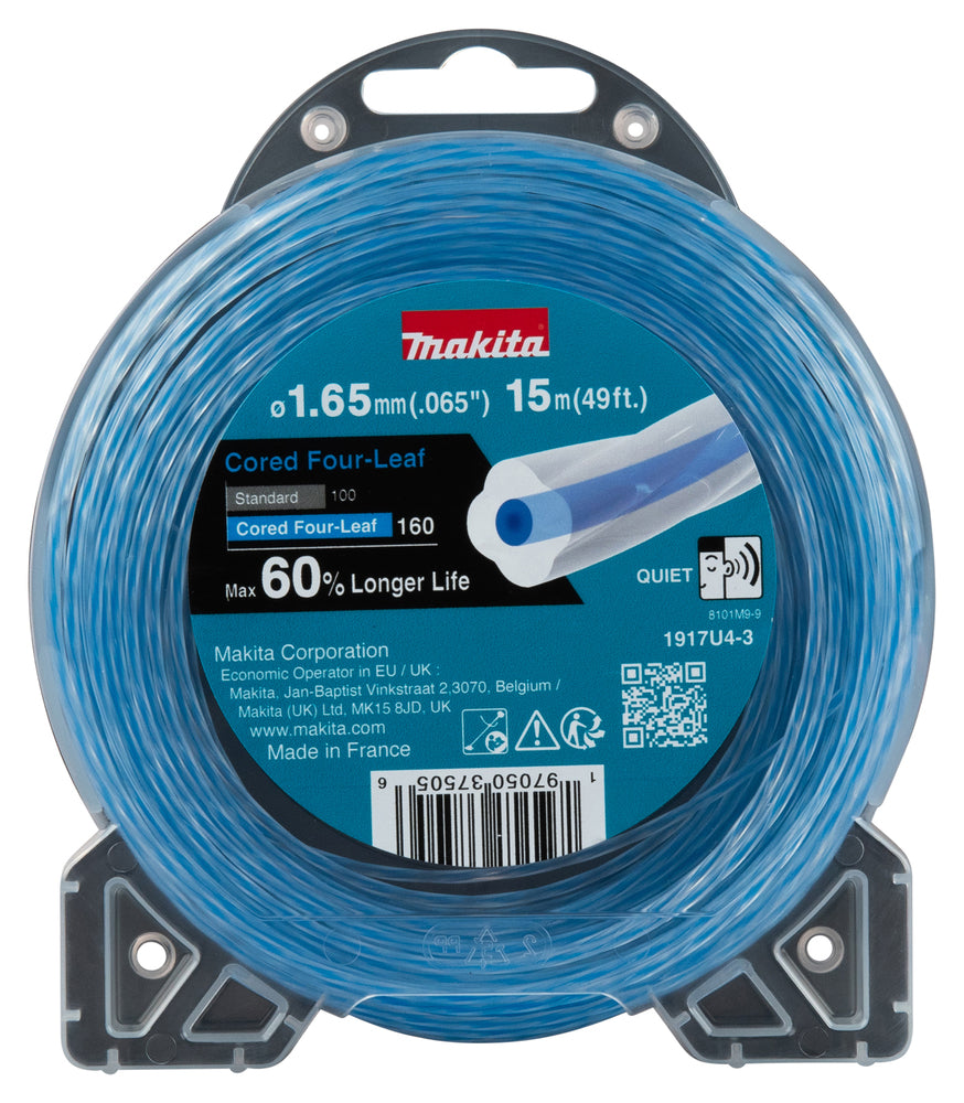 Makita 1917U4-3 Trimmertråd 1,6 mm x 15 m, fyrklöver