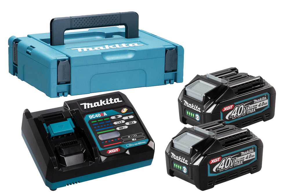 Makita PowerPack XGT 40V 2x4Ah snabbladdare samt Makpac - 191J97-1