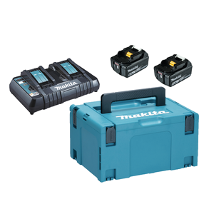Makita 198077-8 PowerPack LXT 18V – 2×6,0 Ah, dubbelsnabbladdare och MAKPAC
