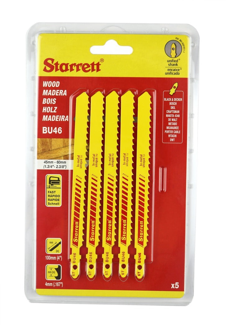 Starret Sticksågblad Trä Bi-metal unique BU46 - 5p