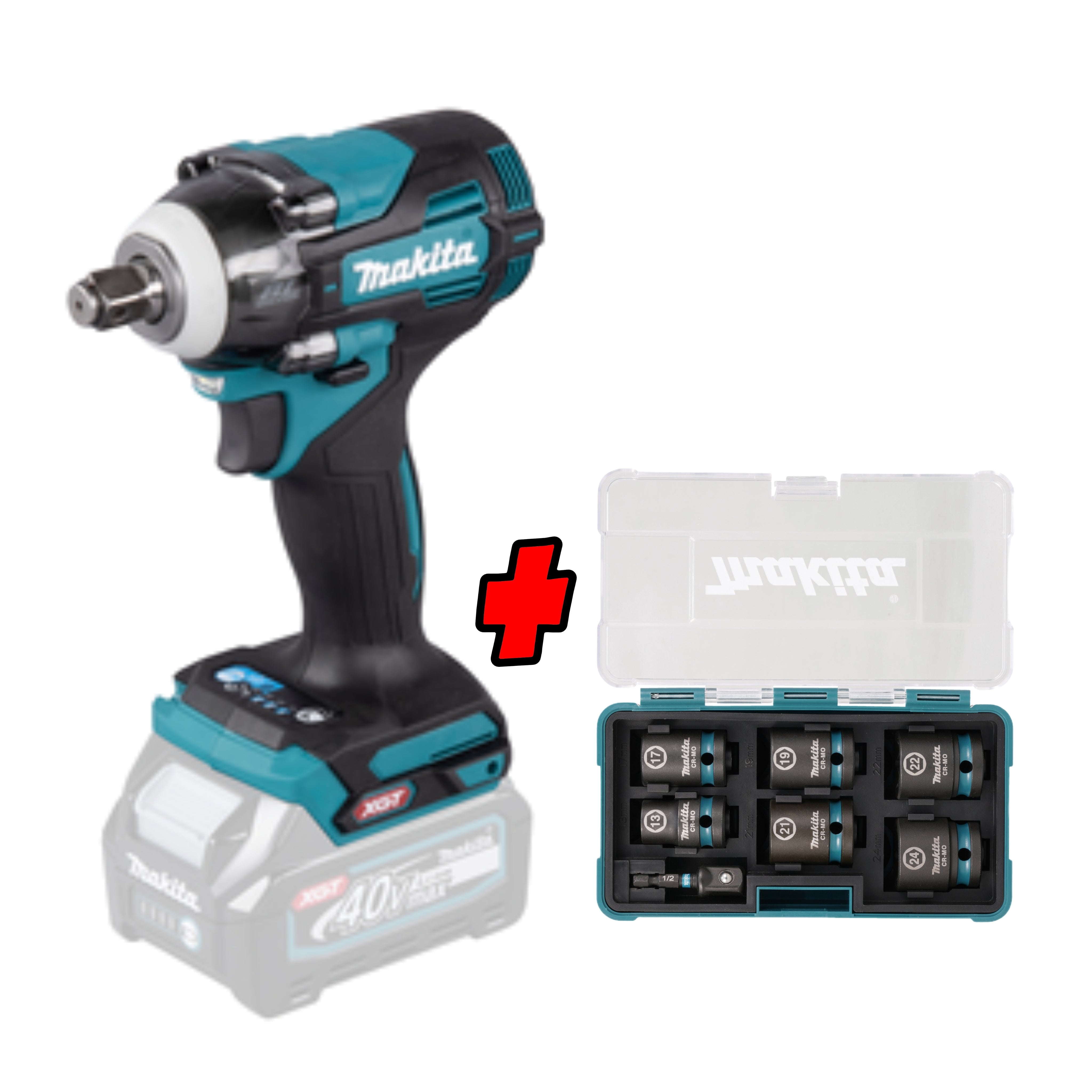 Makita Mutterdragare XGT 40V TW004GZ + Krafthylsset E-16592