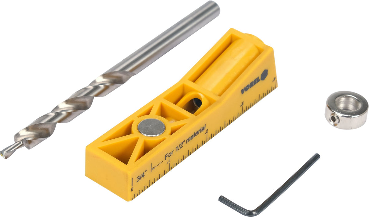 Vorel Pocket Hole Jig – borrjigg för fickhål 4 delar 24091