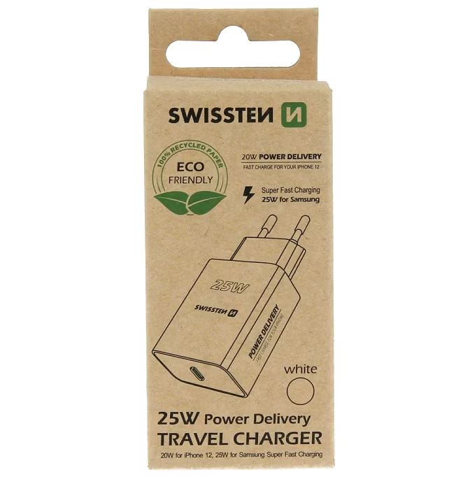 SWISSTEN Charger mobilladdare USB-C 25W