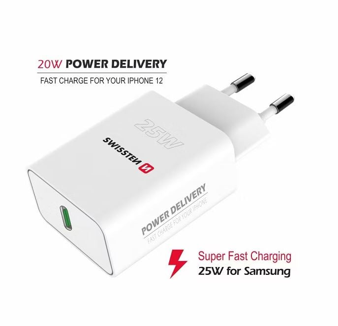 SWISSTEN Charger mobilladdare USB-C 25W