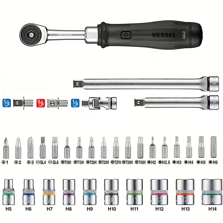 Vessel e-assist Ratchet Set 33pcs