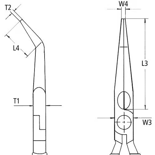 Knipex Flacktång böjd 200 mm - 26 21 200