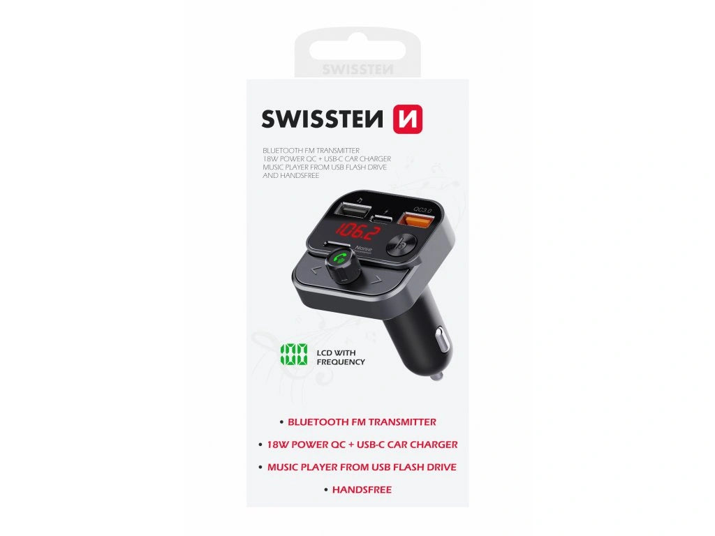 SWISSTEN FM Transmitter Cigg Adapter USB-A/USB-C