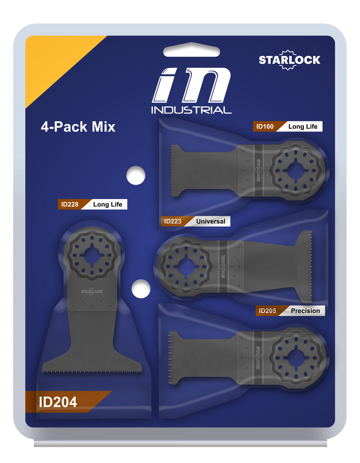 Industrial ID204 Starlock Mix – multisågblad 4-pack
