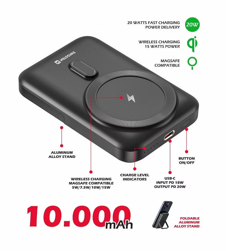 SWISSTEN Magsafe Powerbank 20W 10 000mAh