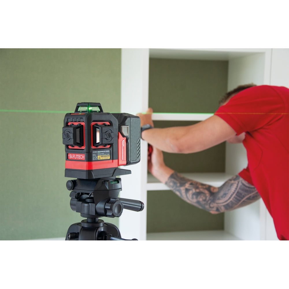 Futech Multilinjelasersats golv grön MC3D Floor i väska 18V - 036.3DG