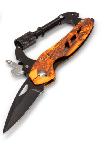 Briv Karbinhakekniv Multi Orange camo