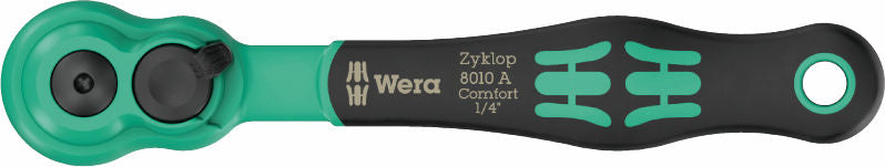 Wera 8010 A Zyklop Comfort-spärrhandtag, med omkopplingsspak, med 1/4"-fattning