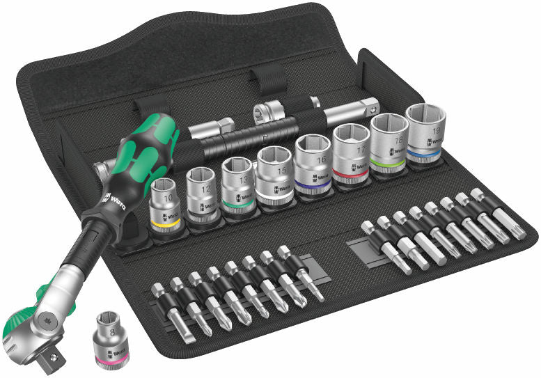 Wera 8100 SB 6 Zyklop Speed-spärrhandtagssats, 3/8"-fattning, metriska mått