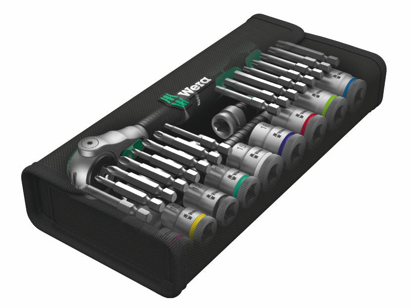 Wera 8100 SB 6 Zyklop Speed-spärrhandtagssats, 3/8"-fattning, metriska mått