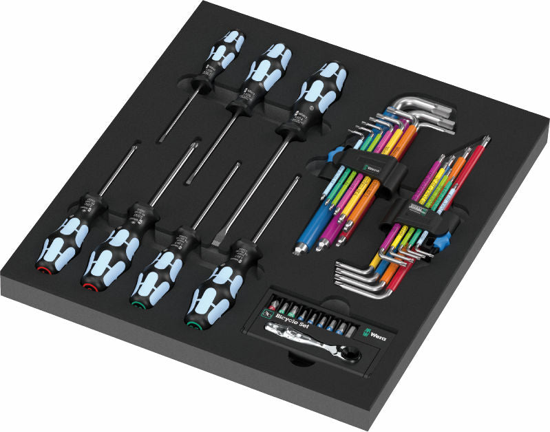 9760 Skumgummiinsats Rostfritt sats 1, 36 delar till Wera Tool Rebel-verktstadsvagnar