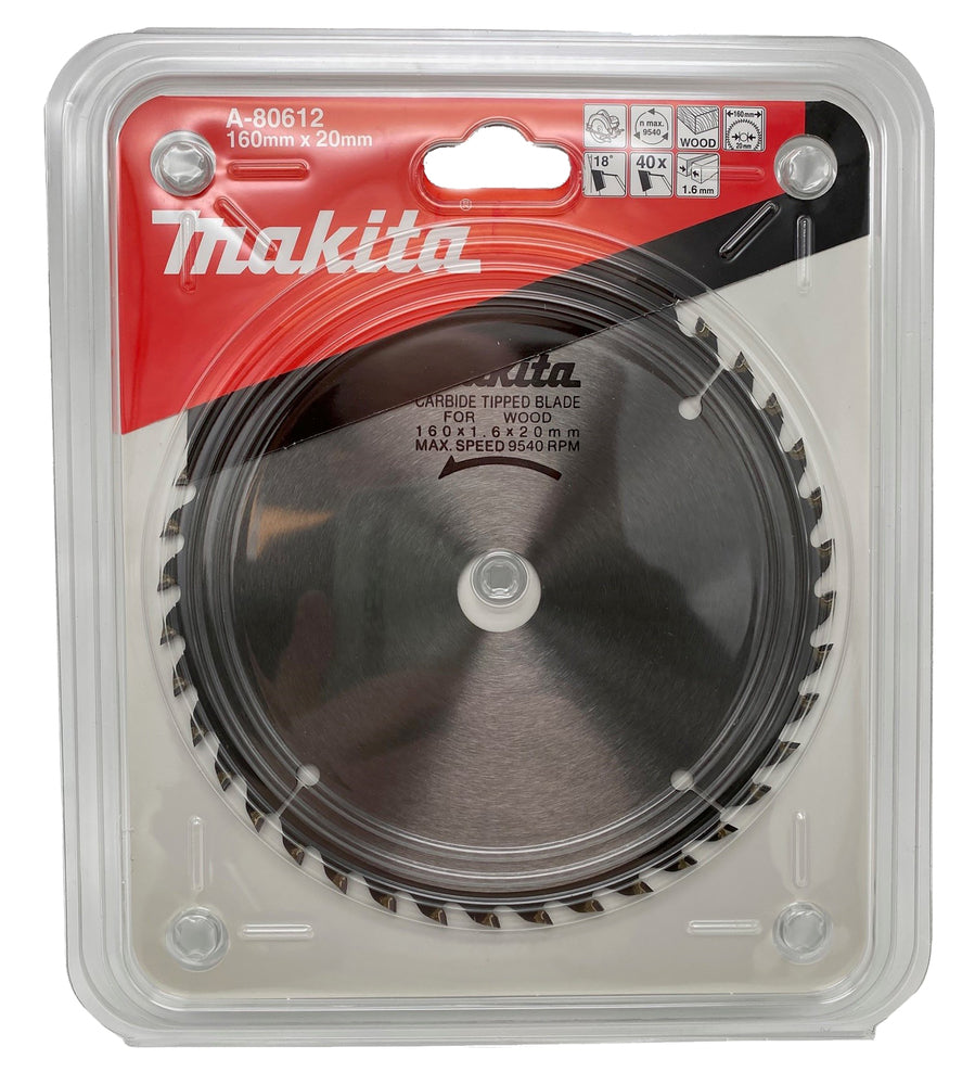 Makita Sågklinga Trä T.C.T, 160 x 20 x 1,6 mm, 40T A-80612