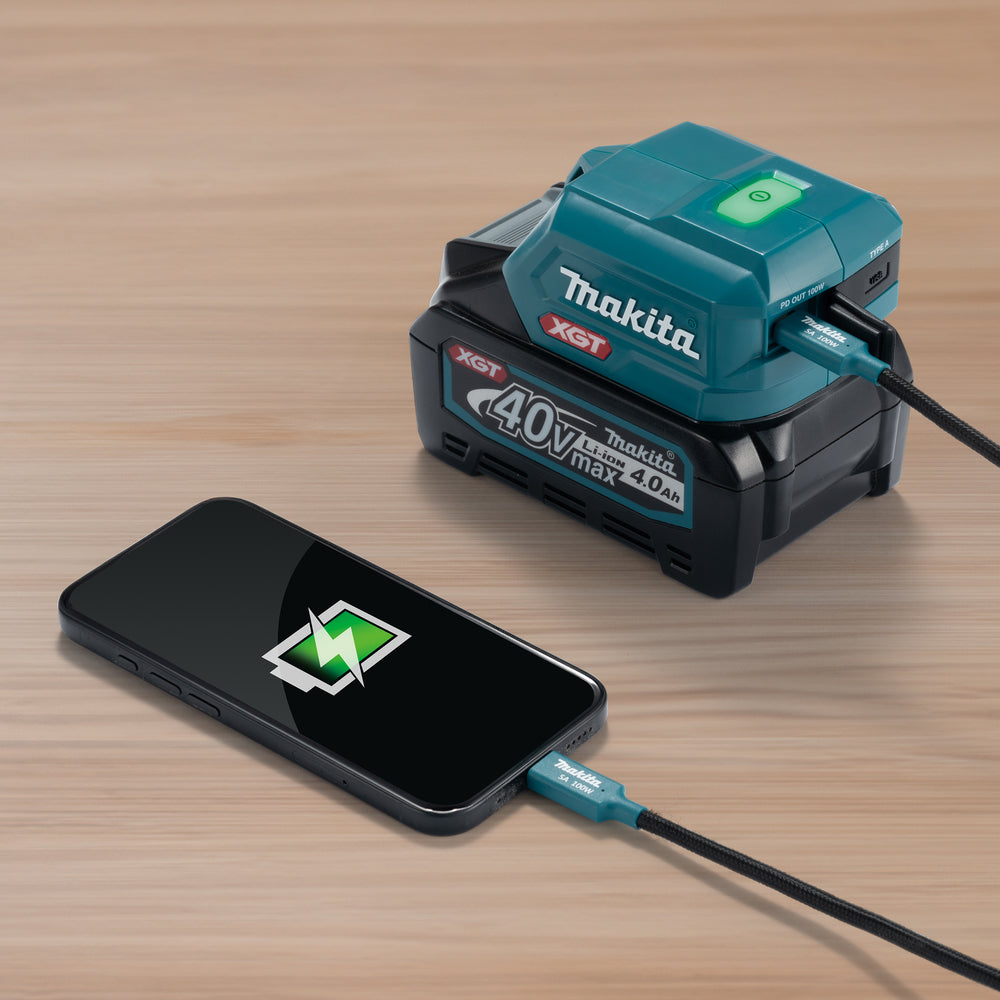 Makita 40V USB Adapter LXT ADP002G Batteriadapter blir power bank USB-C USB-A