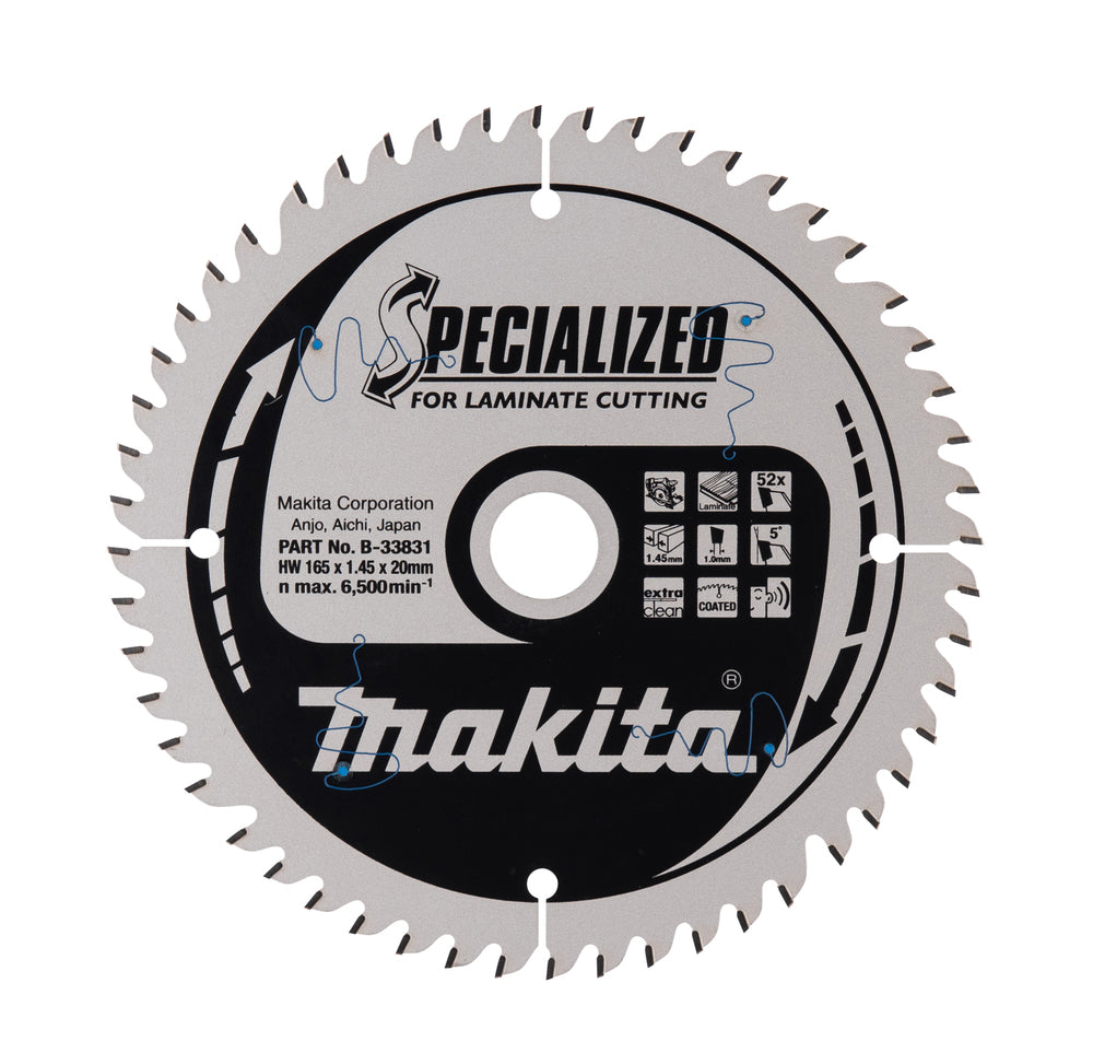 Makita B-33831 laminatklinga Specialized 165 mm 52 tänder – framsida