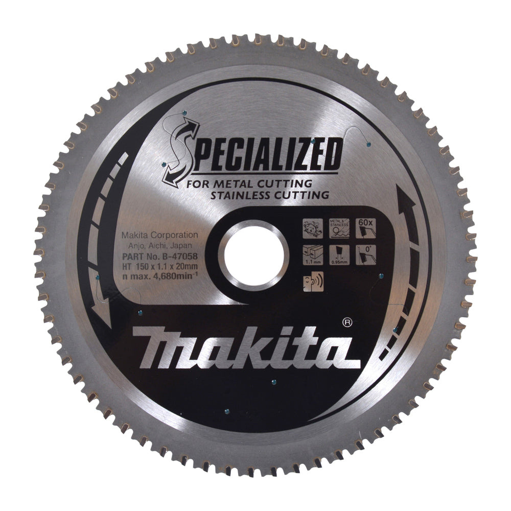 Makita Sågklinga T.C.T Metall, Rostfritt stål 150x20x1,1 mm 60T B-47058