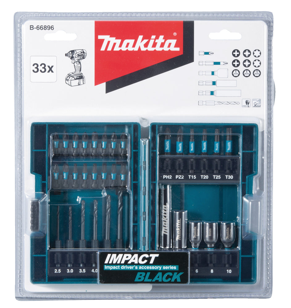 Makita Impact Black Bitssats Torx/PH/PZ, 33 delar B-66896