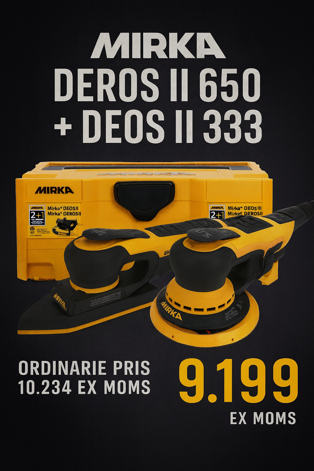 Mirka DEROS II 650 + DEOS II 383 i Plastbox - MID6538344CA