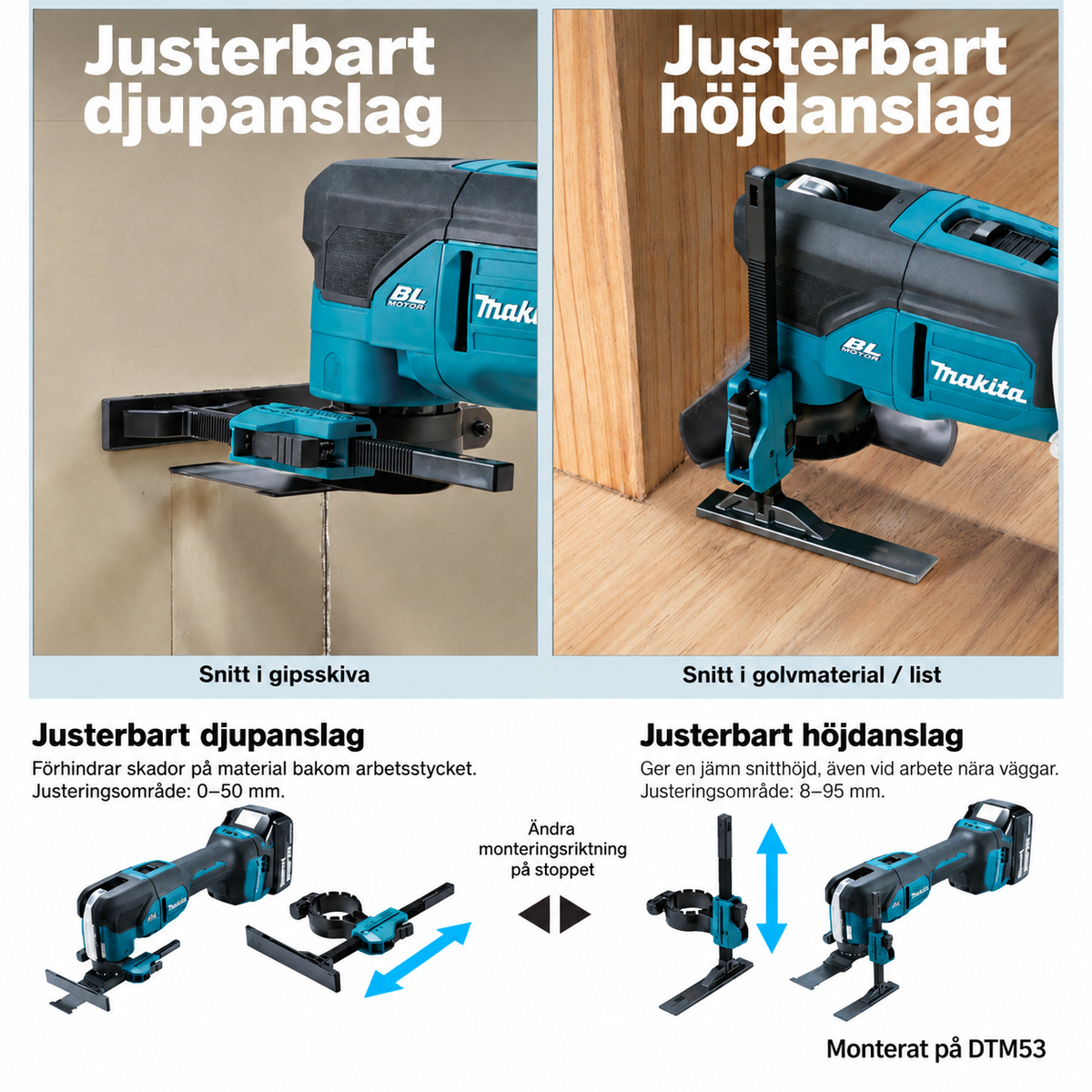 Makita 1916E4-5 Djupanslag till DTM53