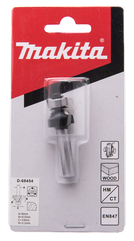 Makita frässtål avrundringsfräs med kullager, 19,0 x 53,4 x 8 mm D-68454