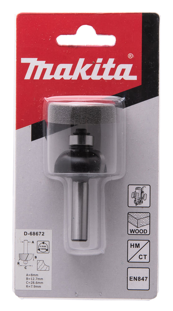 Makita frässtål Profilfräs med kullager, 28,6 x 12,7 x 56 x 8 mm D-68672