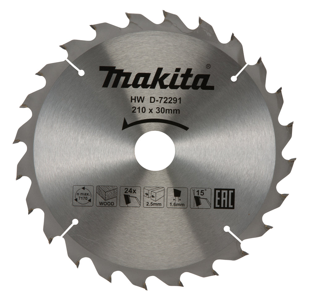 Makita Sågklinga Standard T.C.T, 210 x 30 mm, 24 T Trä D-72291 Sell out