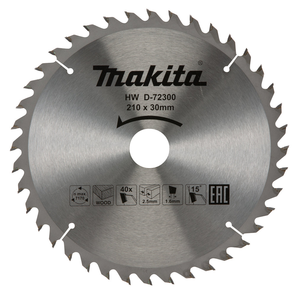 Makita Sågklinga Standard T.C.T, 210 x 30 mm, 40 T Trä D-72300 Sell out